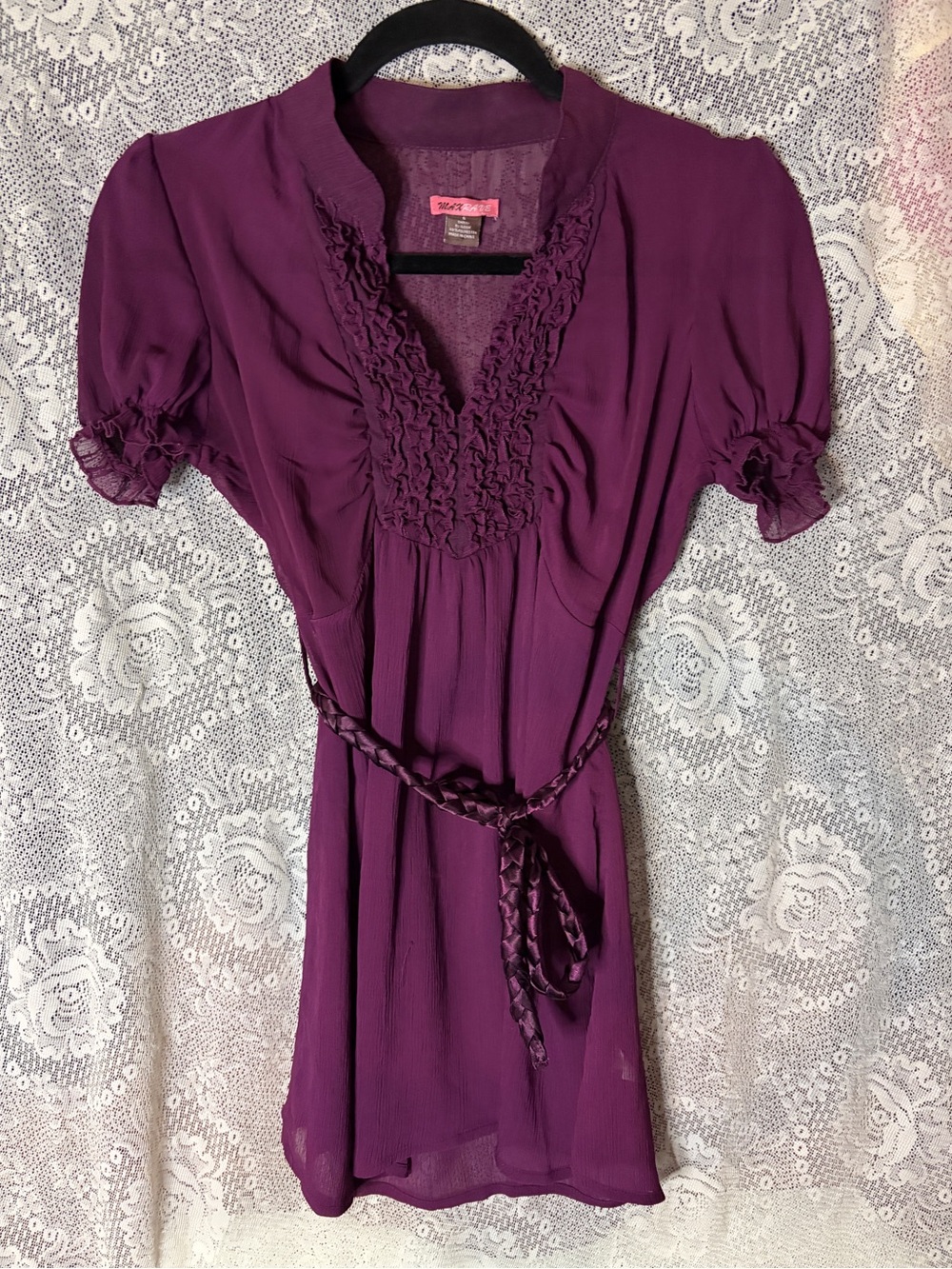Y2K Plum Colored Silk Blouse